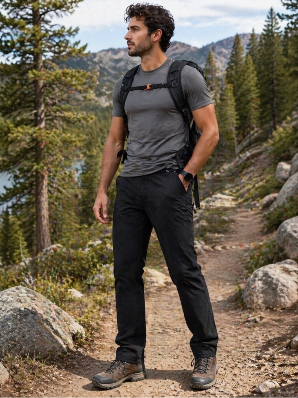 MEC Men’s Hiking Pants 36x32 Black Nylon Spandex Stretch Trail Outdoor Gorpcore